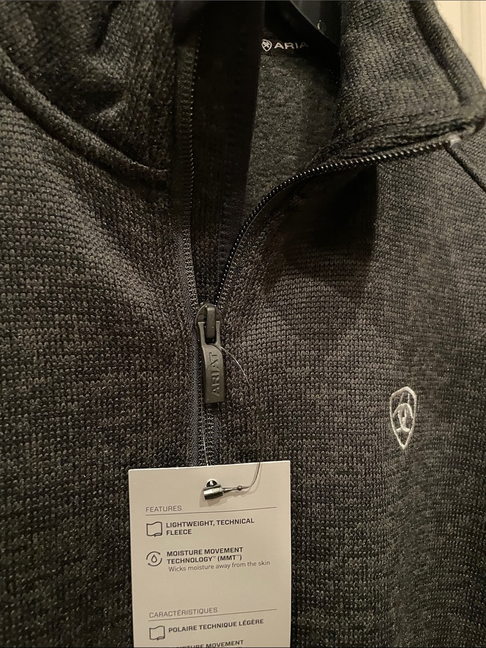 Ariat Caldwell 1/4 Zip Sweater in Charcoal Heather nwt - Picture 4 of 9